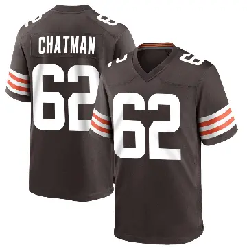 ＃62 Men's Elijah Chatman Brown Game Cleveland Browns Team Color Jersey