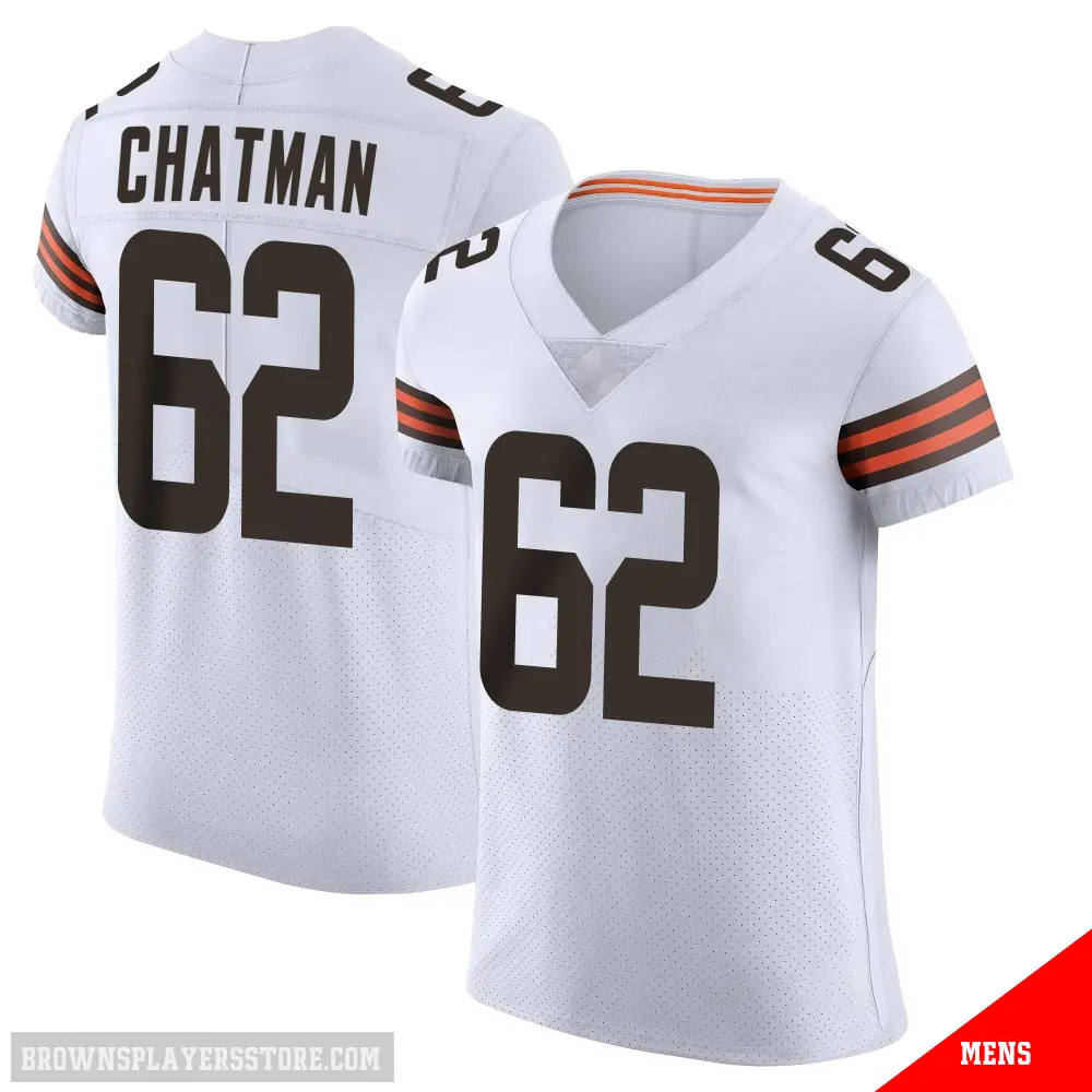 ＃62 Men's Elijah Chatman White Elite Cleveland Browns Vapor Jersey