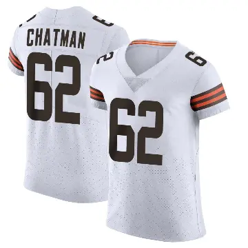 ＃62 Men's Elijah Chatman White Elite Cleveland Browns Vapor Jersey