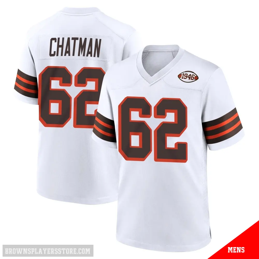 ＃62 Men's Elijah Chatman White Game Cleveland Browns 1946 Collection Alternate Jersey