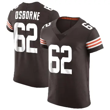 ＃62 Men's Justin Osborne Brown Elite Cleveland Browns Vapor Jersey