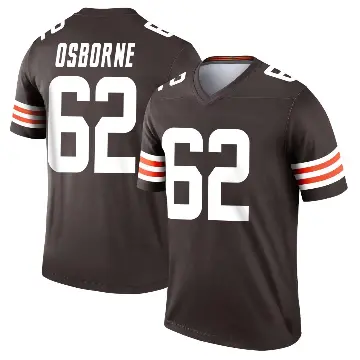 ＃62 Men's Justin Osborne Brown Legend Cleveland Browns Jersey