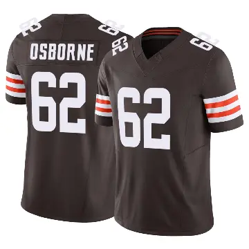 ＃62 Men's Justin Osborne Brown Limited Cleveland Browns Vapor F.U.S.E. Jersey