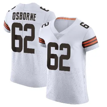 ＃62 Men's Justin Osborne White Elite Cleveland Browns Vapor Jersey