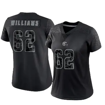 ＃62 Women's Bucky Williams Black Limited Cleveland Browns Reflective Jersey