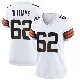 ＃62 Women's Bucky Williams White Game Cleveland Browns Jersey