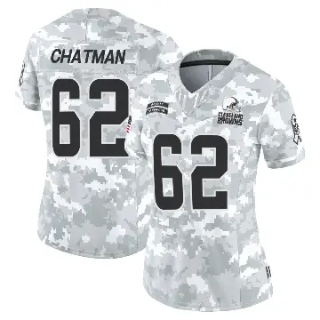 ＃62 Women's Elijah Chatman Arctic Camo Limited Cleveland Browns 2024 Salute to Service Jersey
