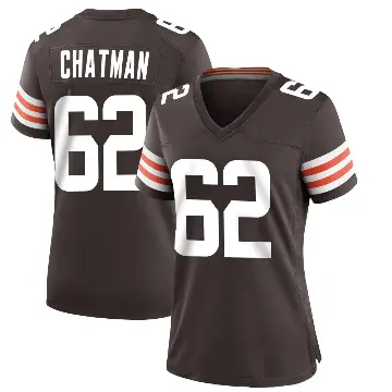 ＃62 Women's Elijah Chatman Brown Game Cleveland Browns Team Color Jersey