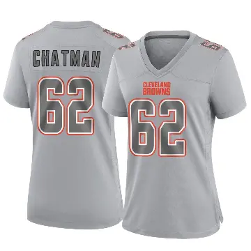 ＃62 Women's Elijah Chatman Gray Game Cleveland Browns Atmosphere Fashion Jersey