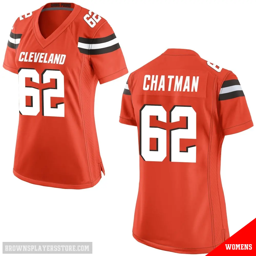 ＃62 Women's Elijah Chatman Orange Game Cleveland Browns Alternate Jersey
