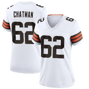 ＃62 Women's Elijah Chatman White Game Cleveland Browns Jersey
