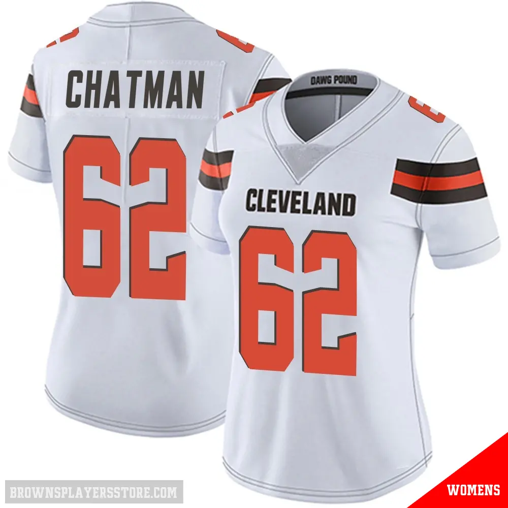＃62 Women's Elijah Chatman White Limited Cleveland Browns Vapor Untouchable Jersey
