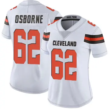＃62 Women's Justin Osborne White Limited Cleveland Browns Vapor Untouchable Jersey