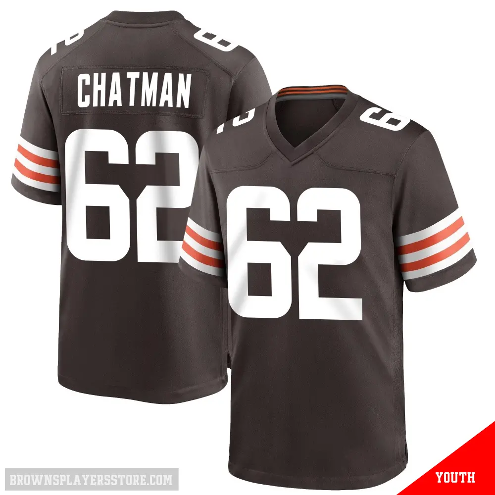 ＃62 Youth Elijah Chatman Brown Game Cleveland Browns Team Color Jersey