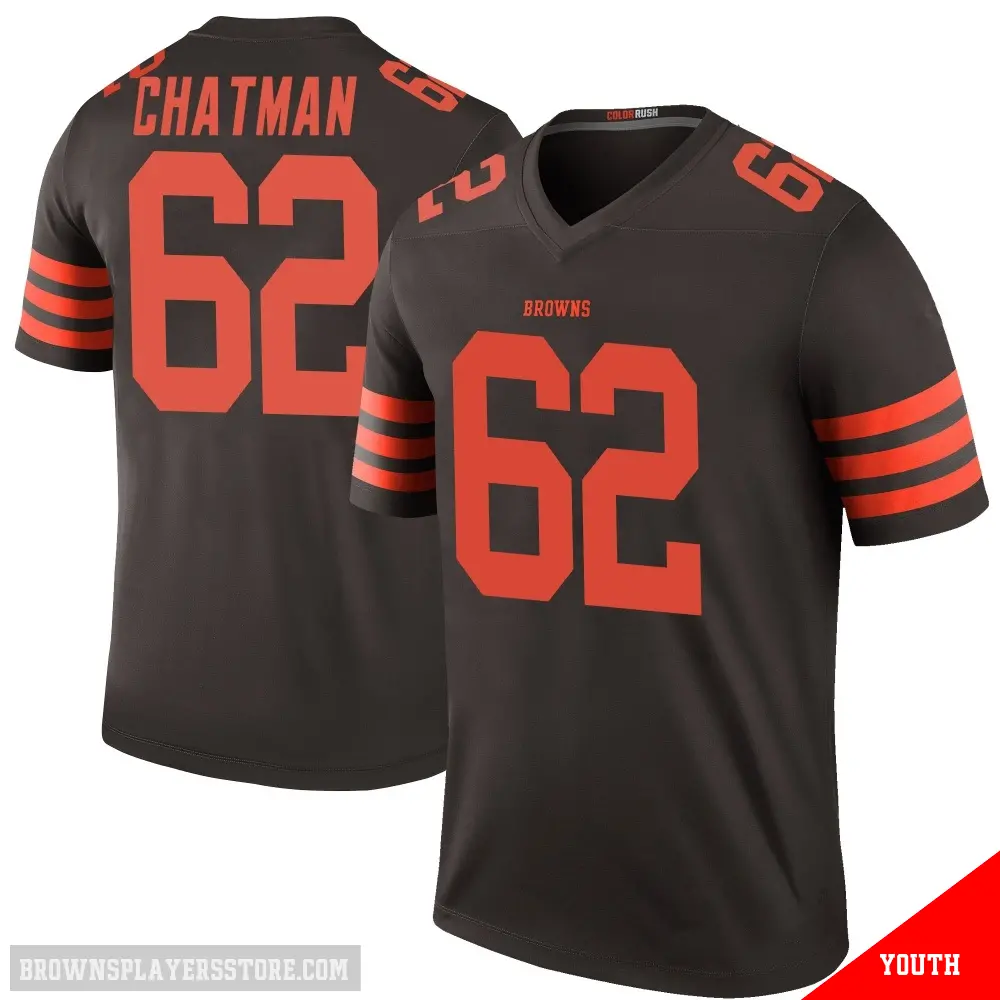 ＃62 Youth Elijah Chatman Brown Legend Cleveland Browns Color Rush Jersey