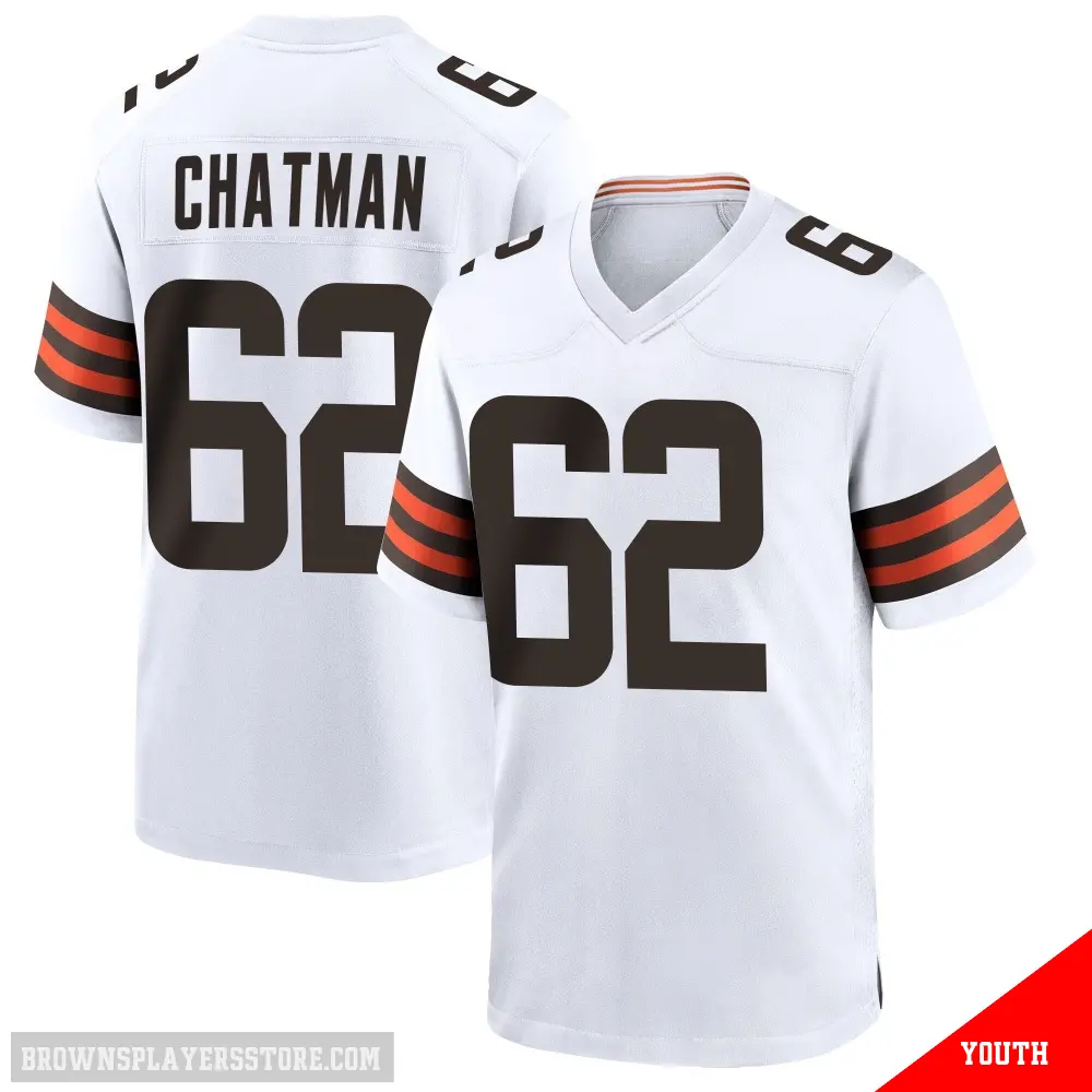＃62 Youth Elijah Chatman White Game Cleveland Browns Jersey