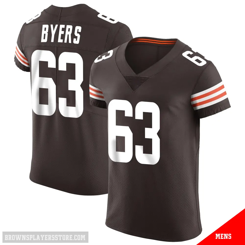 ＃63 Men's Jeremiah Byers Brown Elite Cleveland Browns Vapor Jersey