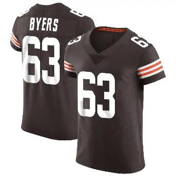 ＃63 Men's Jeremiah Byers Brown Elite Cleveland Browns Vapor Jersey