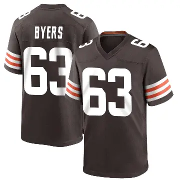 ＃63 Men's Jeremiah Byers Brown Game Cleveland Browns Team Color Jersey
