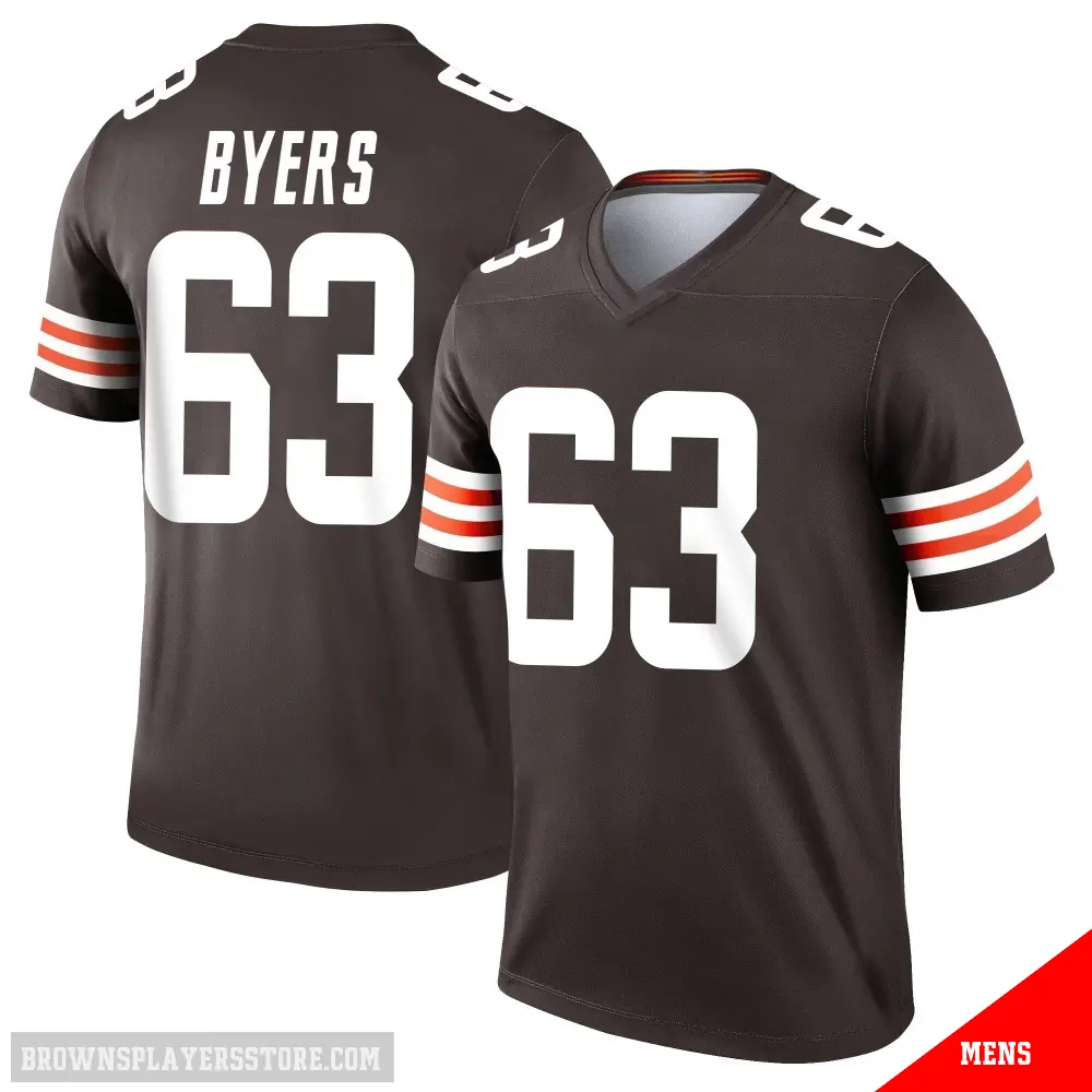 ＃63 Men's Jeremiah Byers Brown Legend Cleveland Browns Jersey