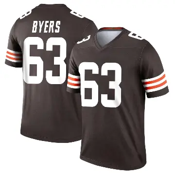 ＃63 Men's Jeremiah Byers Brown Legend Cleveland Browns Jersey