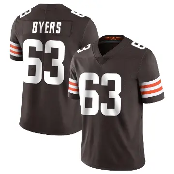 ＃63 Men's Jeremiah Byers Brown Limited Cleveland Browns Team Color Vapor Untouchable Jersey