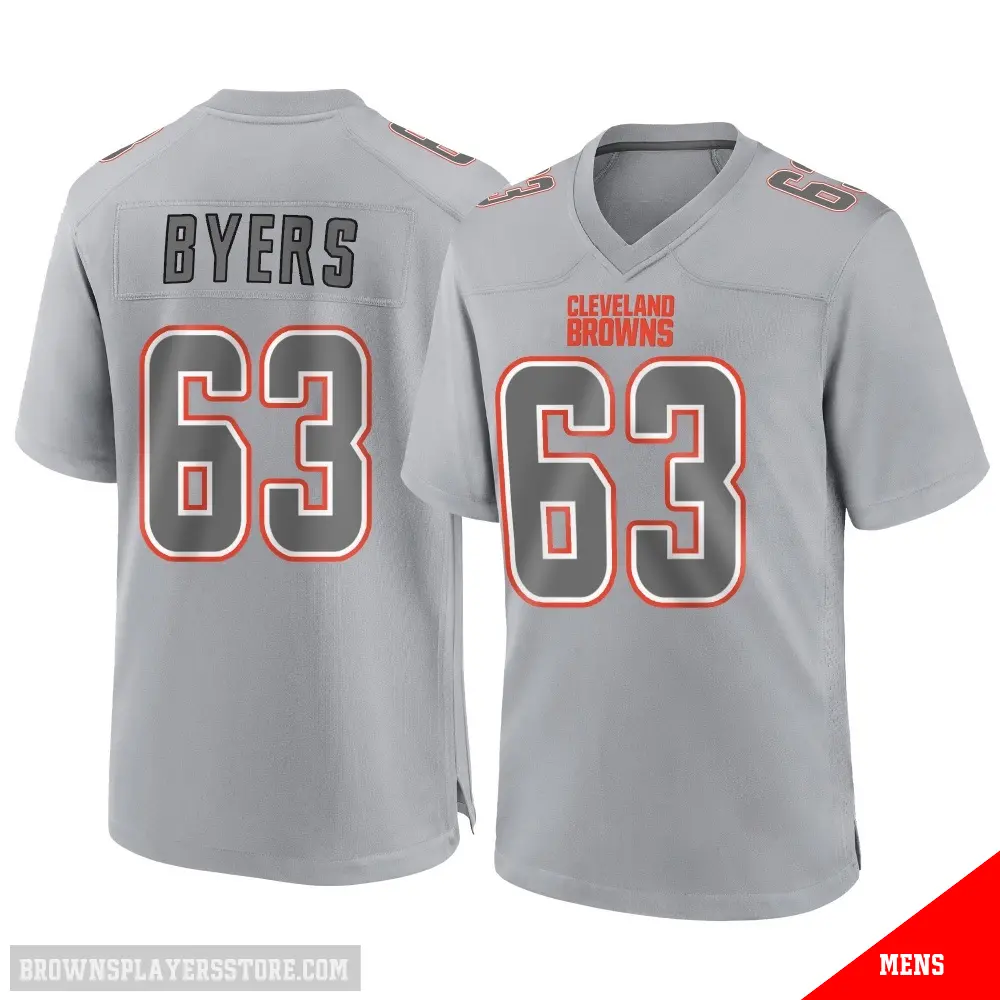 ＃63 Men's Jeremiah Byers Gray Game Cleveland Browns Atmosphere Fashion Jersey