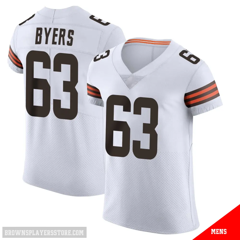 ＃63 Men's Jeremiah Byers White Elite Cleveland Browns Vapor Jersey