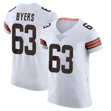 ＃63 Men's Jeremiah Byers White Elite Cleveland Browns Vapor Jersey