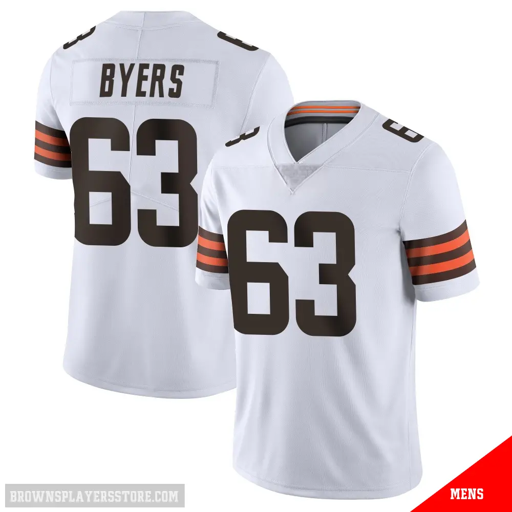 ＃63 Men's Jeremiah Byers White Limited Cleveland Browns Vapor Untouchable Jersey