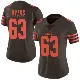 ＃63 Women's Jeremiah Byers Brown Limited Cleveland Browns Color Rush Jersey
