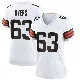 ＃63 Women's Jeremiah Byers White Game Cleveland Browns Jersey