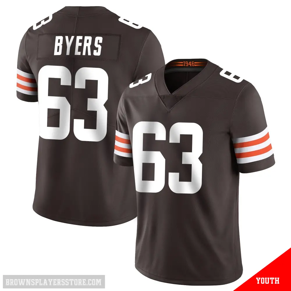 ＃63 Youth Jeremiah Byers Brown Limited Cleveland Browns Team Color Vapor Untouchable Jersey