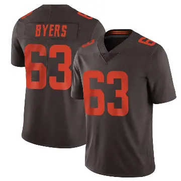 ＃63 Youth Jeremiah Byers Brown Limited Cleveland Browns Vapor Alternate Jersey