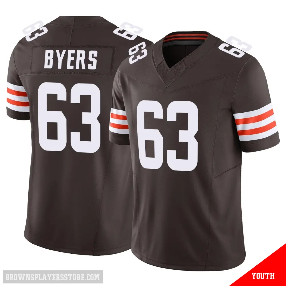 ＃63 Youth Jeremiah Byers Brown Limited Cleveland Browns Vapor F.U.S.E. Jersey