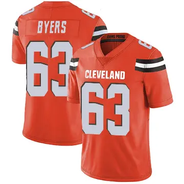 ＃63 Youth Jeremiah Byers Orange Limited Cleveland Browns Alternate Vapor Untouchable Jersey