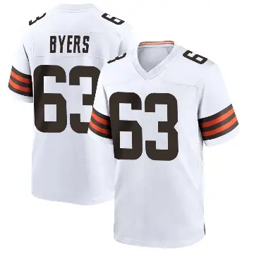 ＃63 Youth Jeremiah Byers White Game Cleveland Browns Jersey