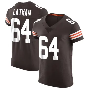 ＃64 Men's Brady Latham Brown Elite Cleveland Browns Vapor Jersey