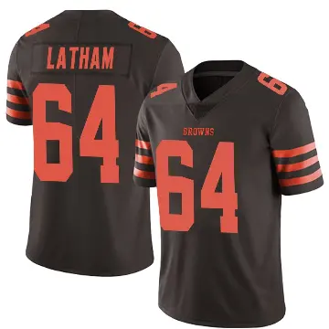 ＃64 Men's Brady Latham Brown Limited Cleveland Browns Color Rush Jersey