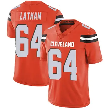 ＃64 Men's Brady Latham Orange Limited Cleveland Browns Alternate Vapor Untouchable Jersey