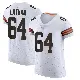 ＃64 Men's Brady Latham White Elite Cleveland Browns Vapor Jersey