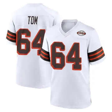 ＃64 Men's Cameron Tom White Game Cleveland Browns 1946 Collection Alternate Jersey