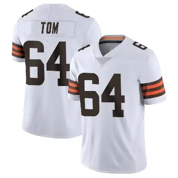 ＃64 Men's Cameron Tom White Limited Cleveland Browns Vapor Untouchable Jersey