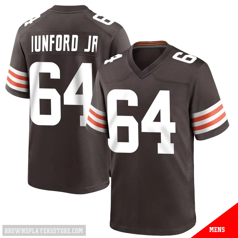 ＃64 Men's Thayer Munford Jr. Brown Game Cleveland Browns Team Color Jersey