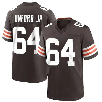 ＃64 Men's Thayer Munford Jr. Brown Game Cleveland Browns Team Color Jersey