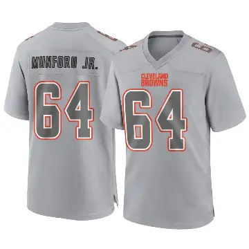 ＃64 Men's Thayer Munford Jr. Gray Game Cleveland Browns Atmosphere Fashion Jersey