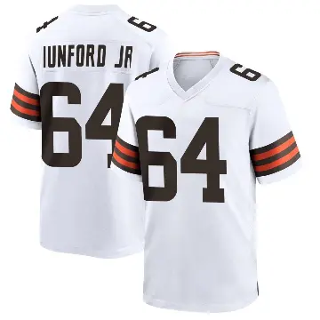 ＃64 Men's Thayer Munford Jr. White Game Cleveland Browns Jersey