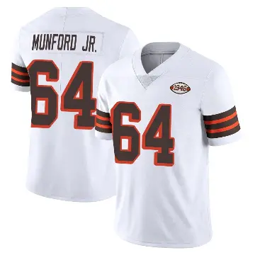 ＃64 Men's Thayer Munford Jr. White Limited Cleveland Browns Vapor 1946 Collection Alternate Jersey