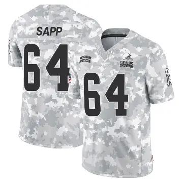 ＃64 Men's Tyreak Sapp Arctic Camo Limited Cleveland Browns 2024 Salute to Service Jersey