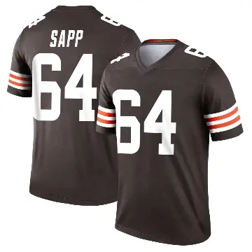 ＃64 Men's Tyreak Sapp Brown Legend Cleveland Browns Jersey